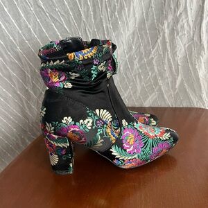 Steve Madden Floral Embroidered Ankle Boots